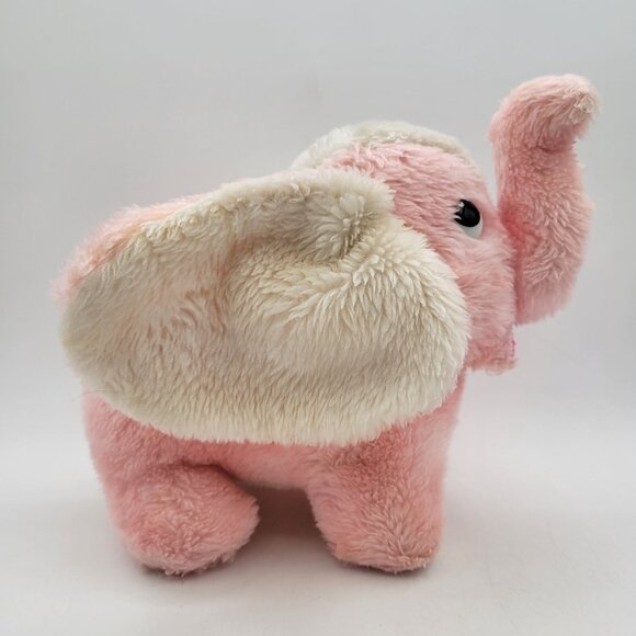 Dakin Pink Elephant Plush Vintage 1977 Rattle Chime Baby Stuffed Toy Floppy Ears - Picture 4 of 11